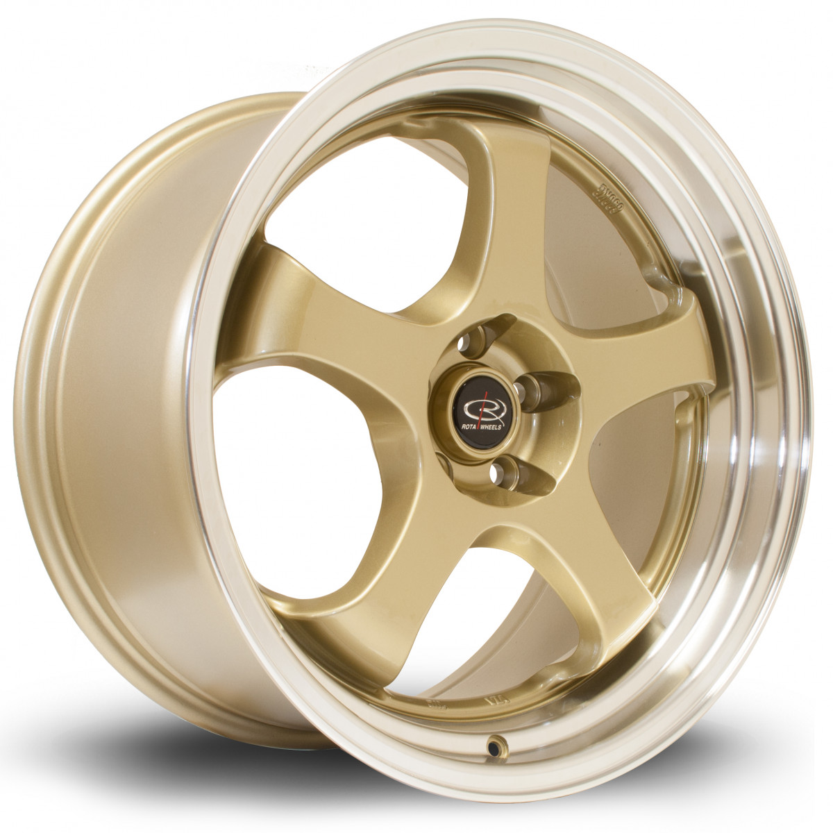 D2EX 18x9.5 5x100 ET38 Gold with Polished Lip