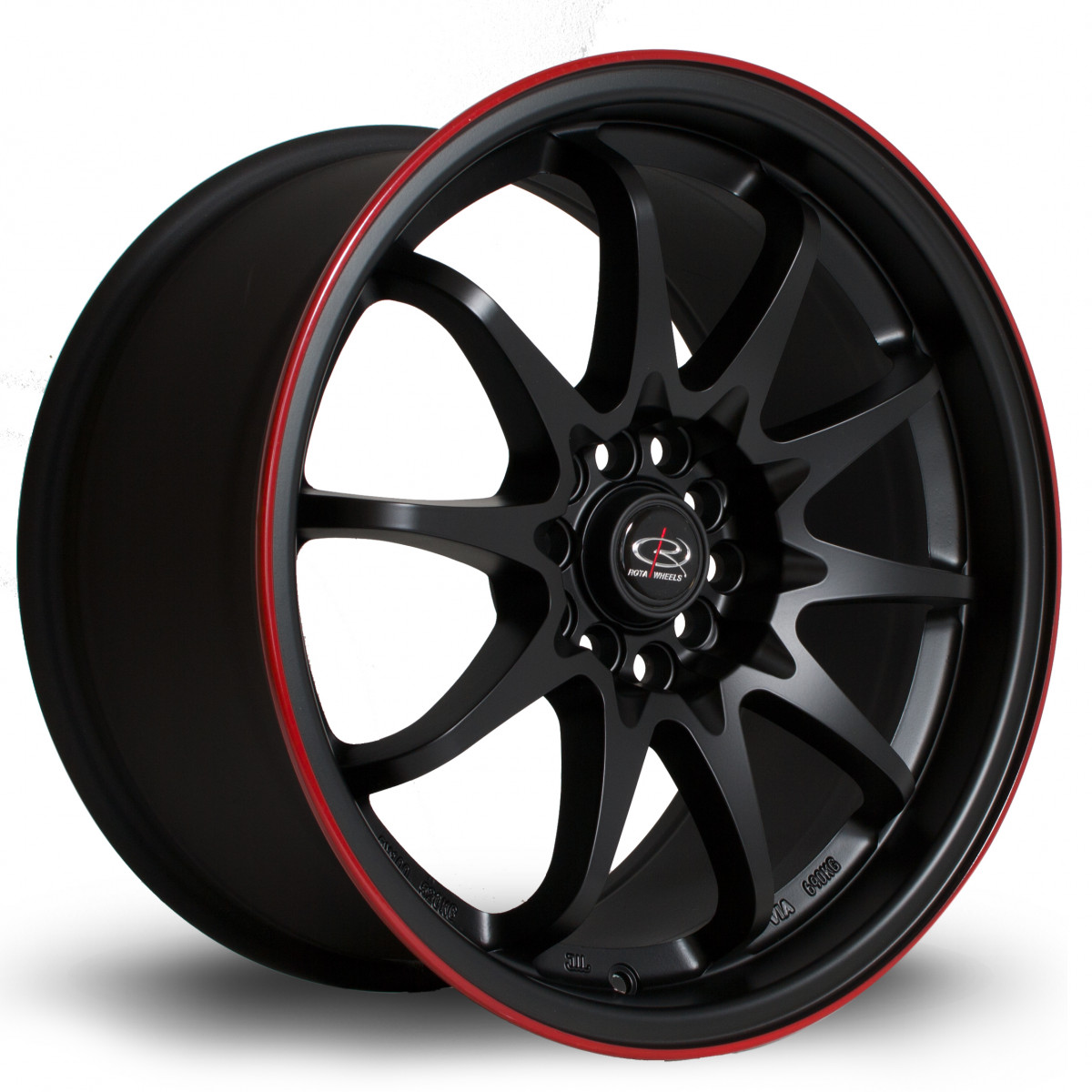 Fight 17x9 5x100 ET35 Flat Black with Red Lip