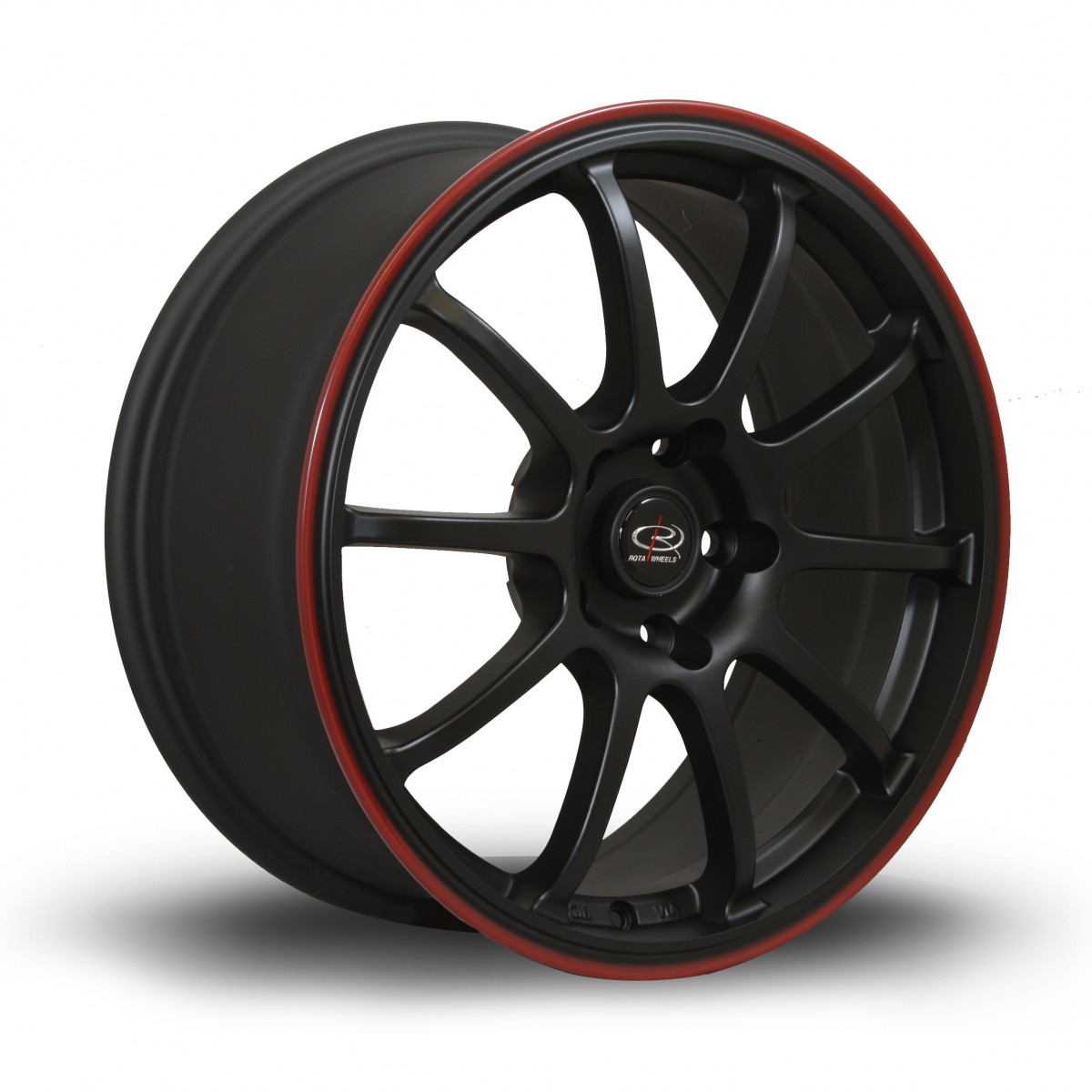 Force 17x8 5x114 ET35 Flat Black with Red Lip