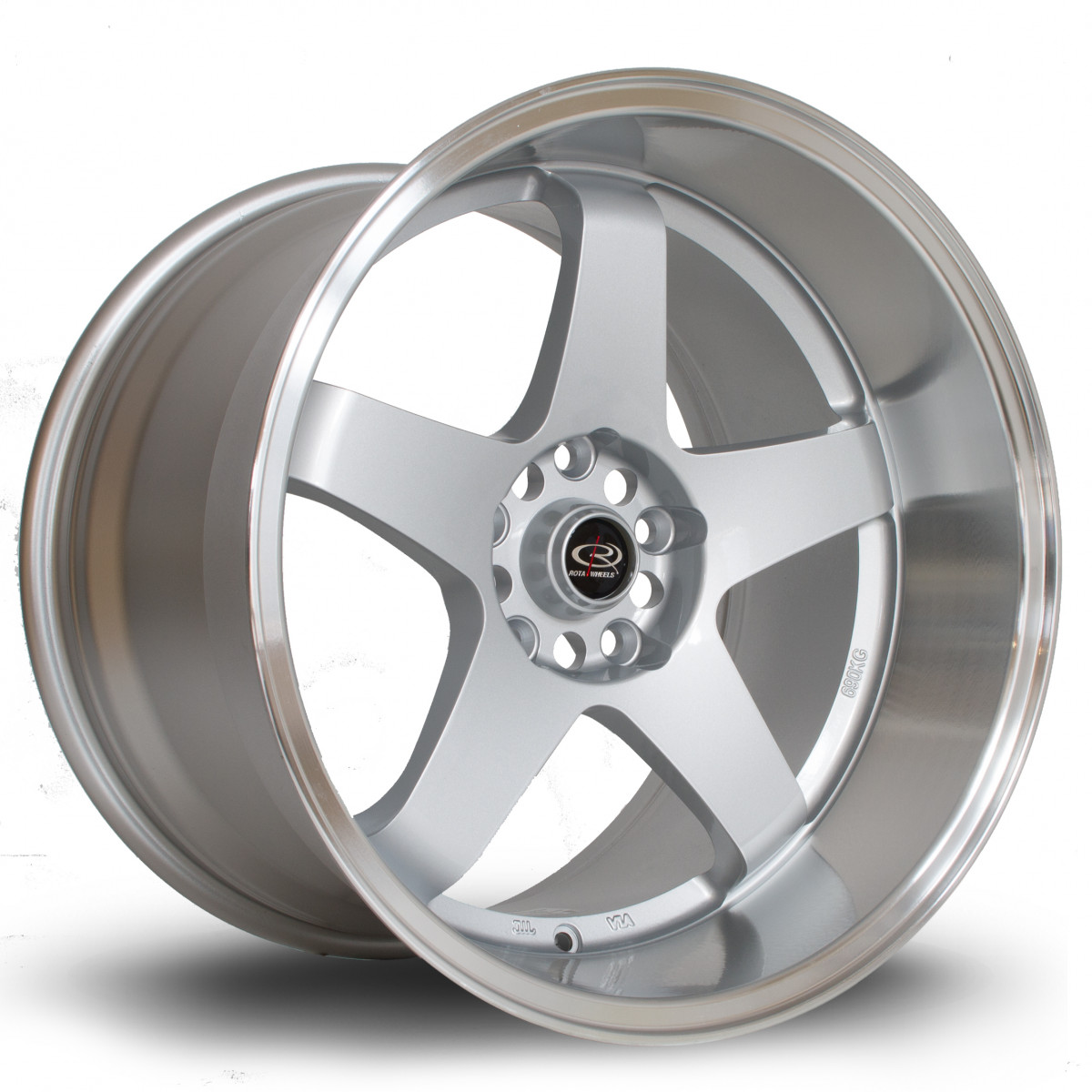 GTR-D 18x12 5x114 ET0 Silver with Polished Lip