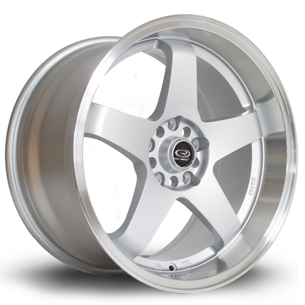 GTR-D 18x9.5 5x114 ET12 Silver with Polished Lip