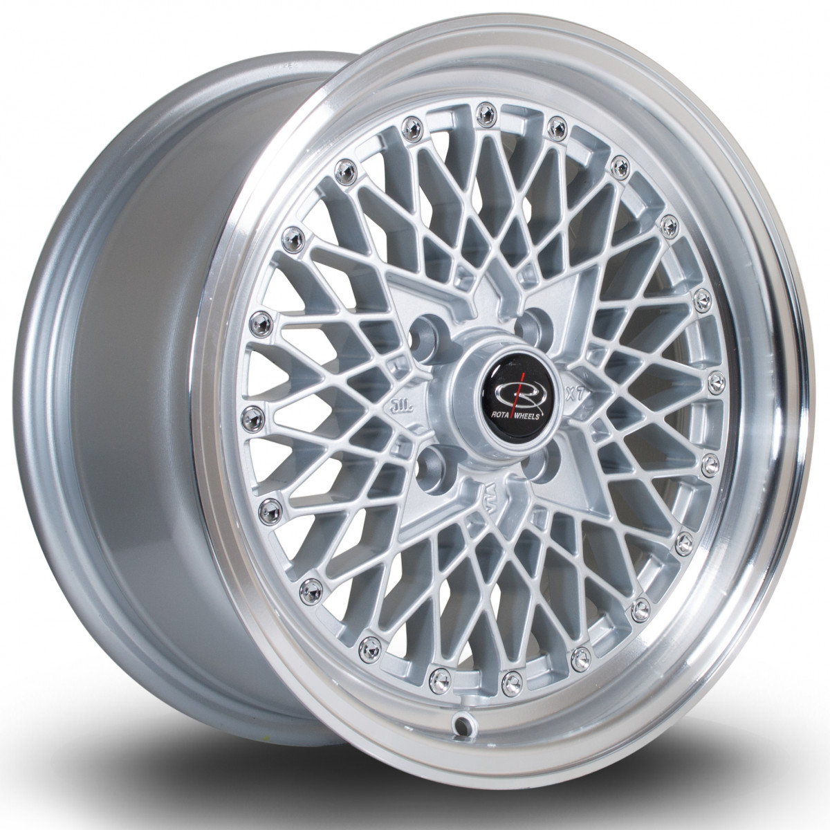 OSMesh 15x7 4x100 ET30 Silver with Polished Lip