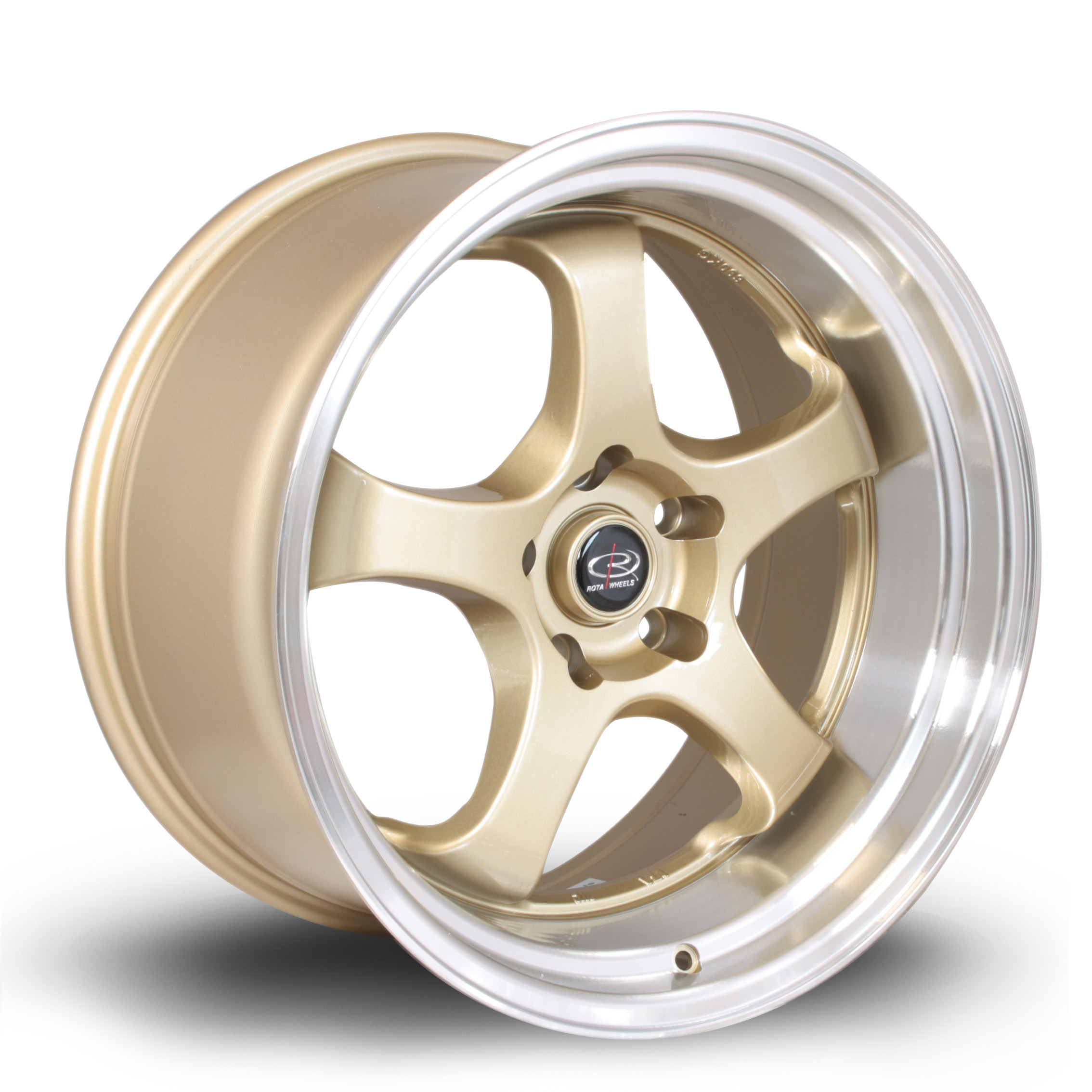 D2EX 18x10 5x114 ET12 Gold with Polished Lip