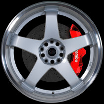 GTR-D 18x10 5x114 ET12 Silver with Polished Lip