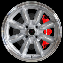 RB 15x8 4x100 ET30 Silver with Polished Lip