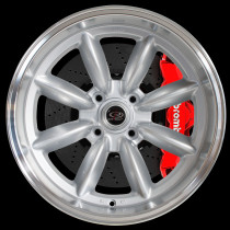 RBX 17x9 4x114 ET-13 Silver with Polished Lip
