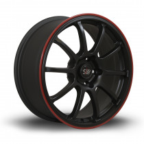 Force 17x8 5x100 ET35 Flat Black with Red Lip