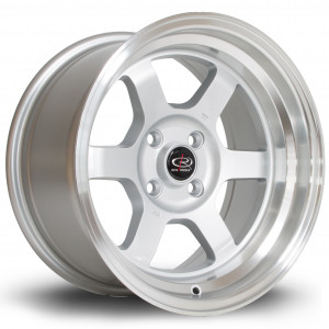 Grid-V 15x8 4x100 ET0 Silver with Polished Lip